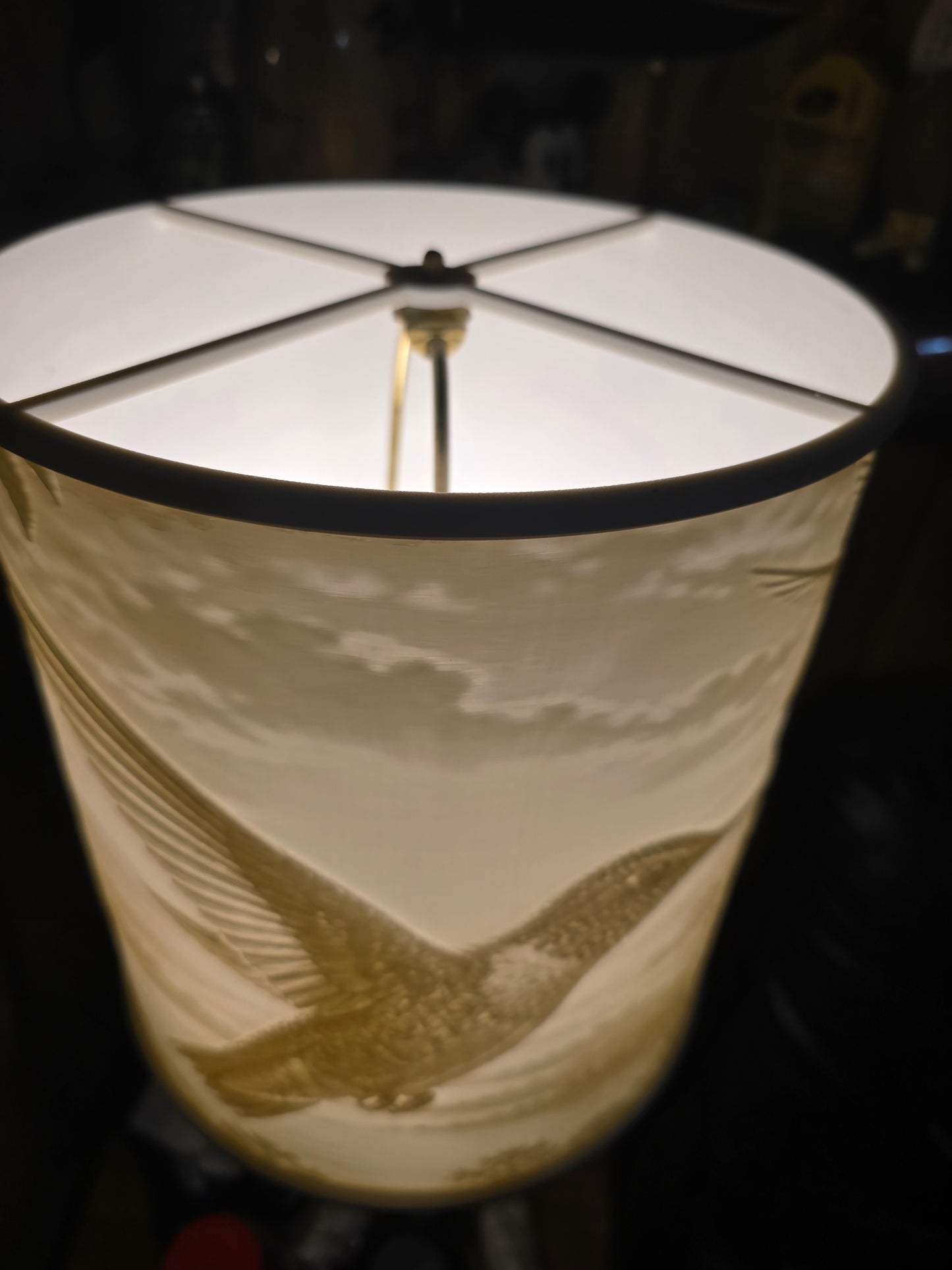 Beautiful Hummingbird and Flower design top mount lamp shade