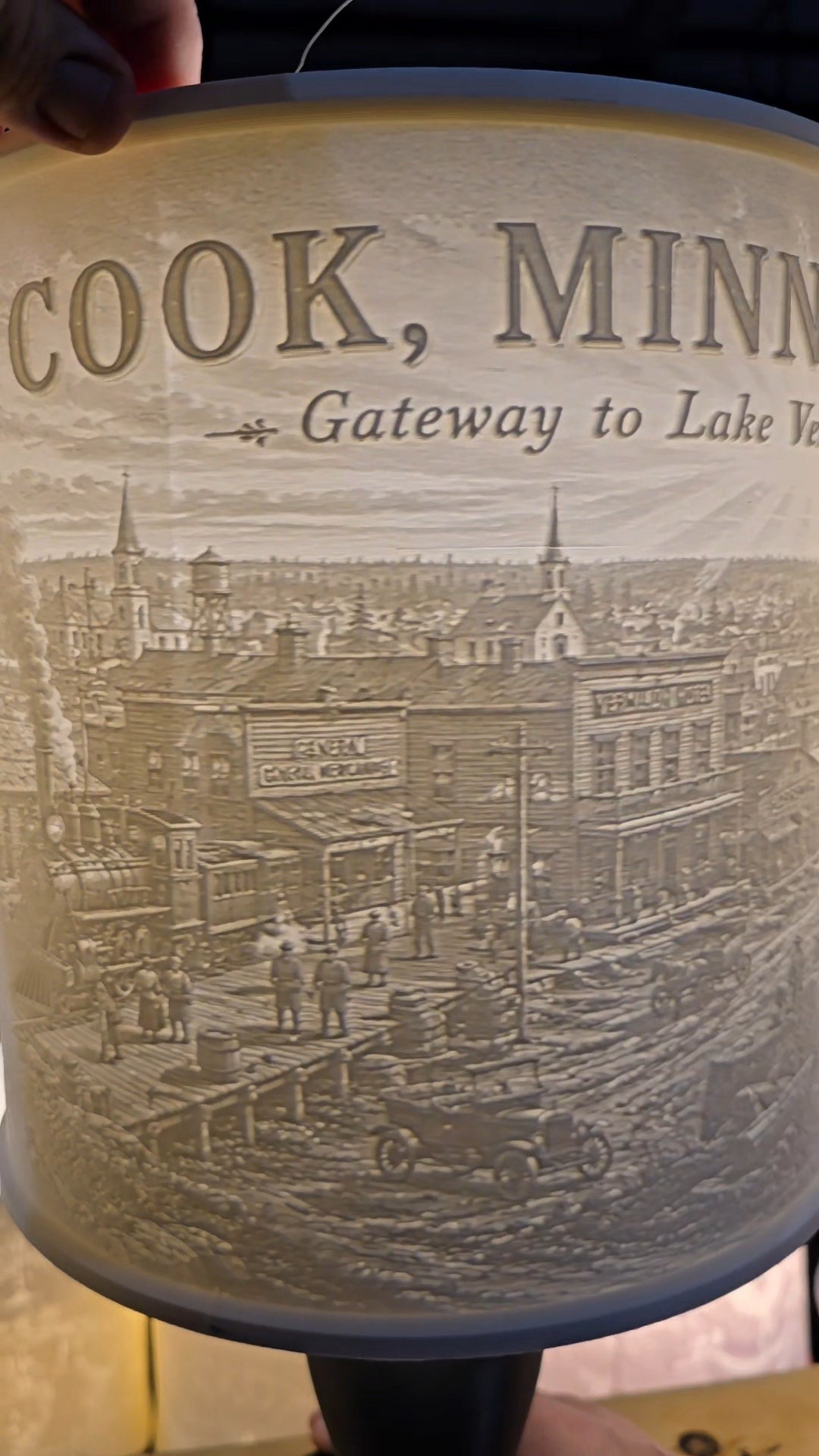 Historical Cook mn top mount lampshade
