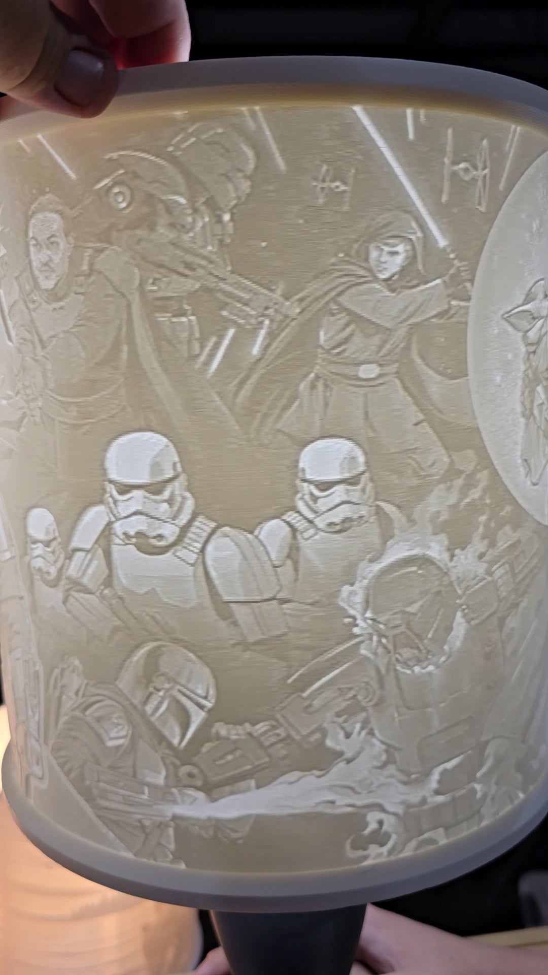 The Mandalorian universe cartoon style top mount lampshade