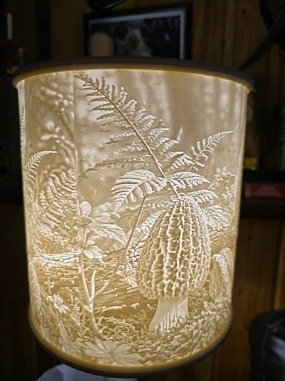 Morel Mushrooms on display design top mount lamp shade