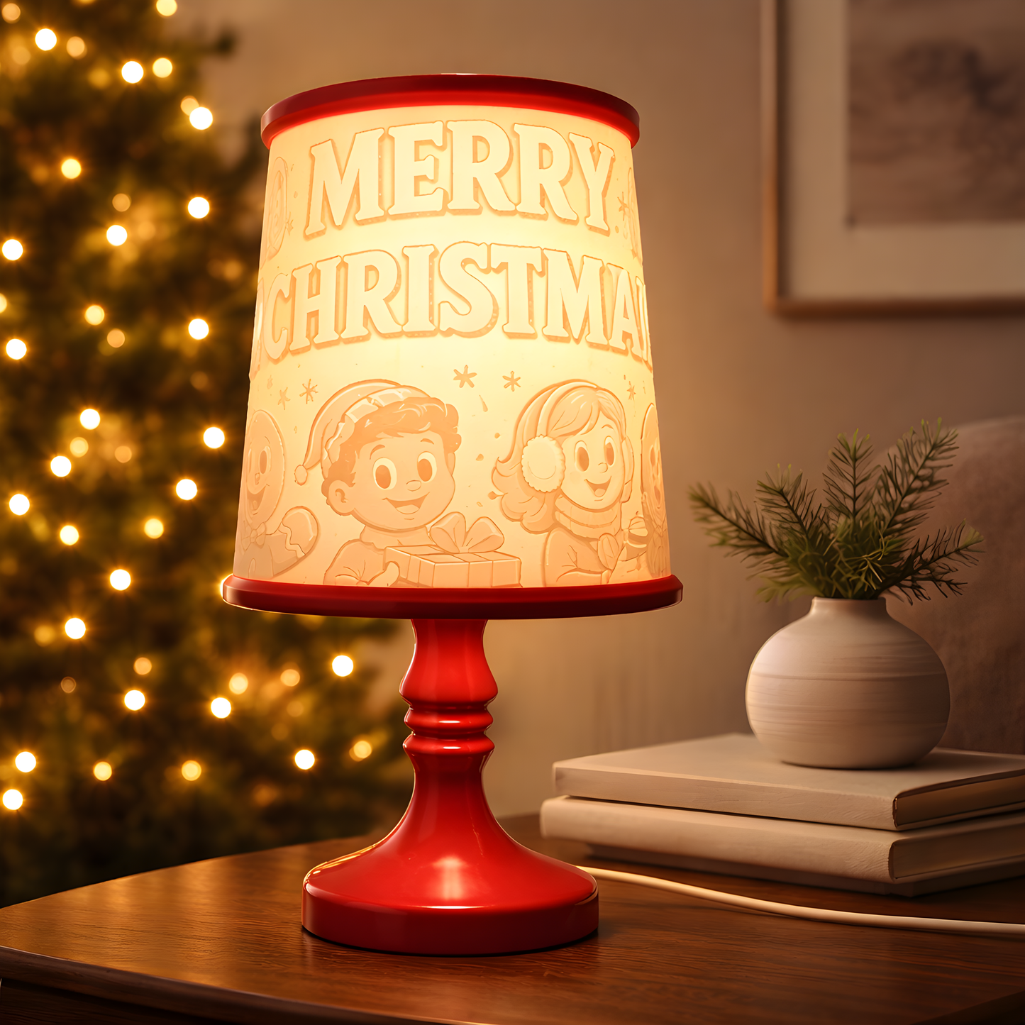 Mrs Claus and Friends table lamp