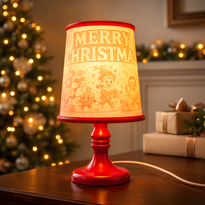 Santas Workshop and Elves table lamp