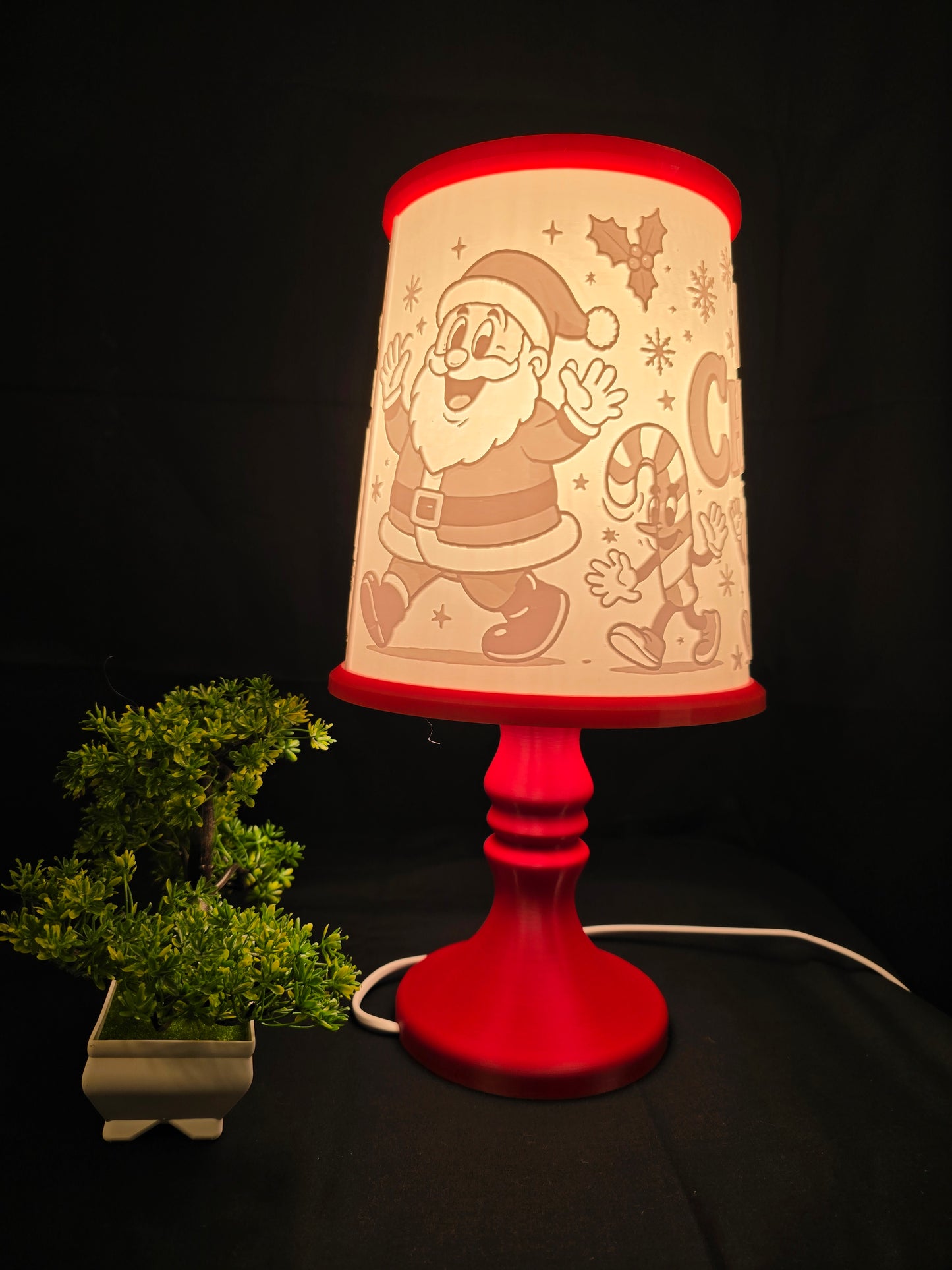 Santa Claus and Friends Merry Christmas table lamp