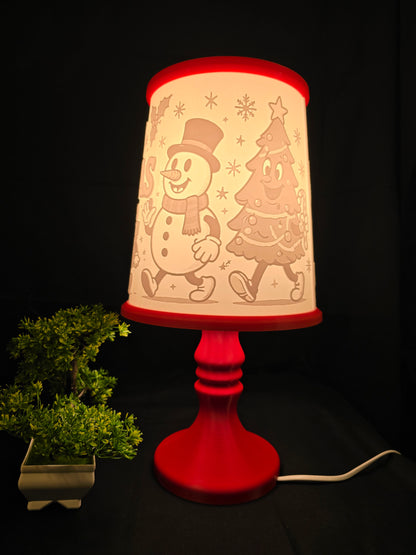 Santa Claus and Friends Merry Christmas table lamp