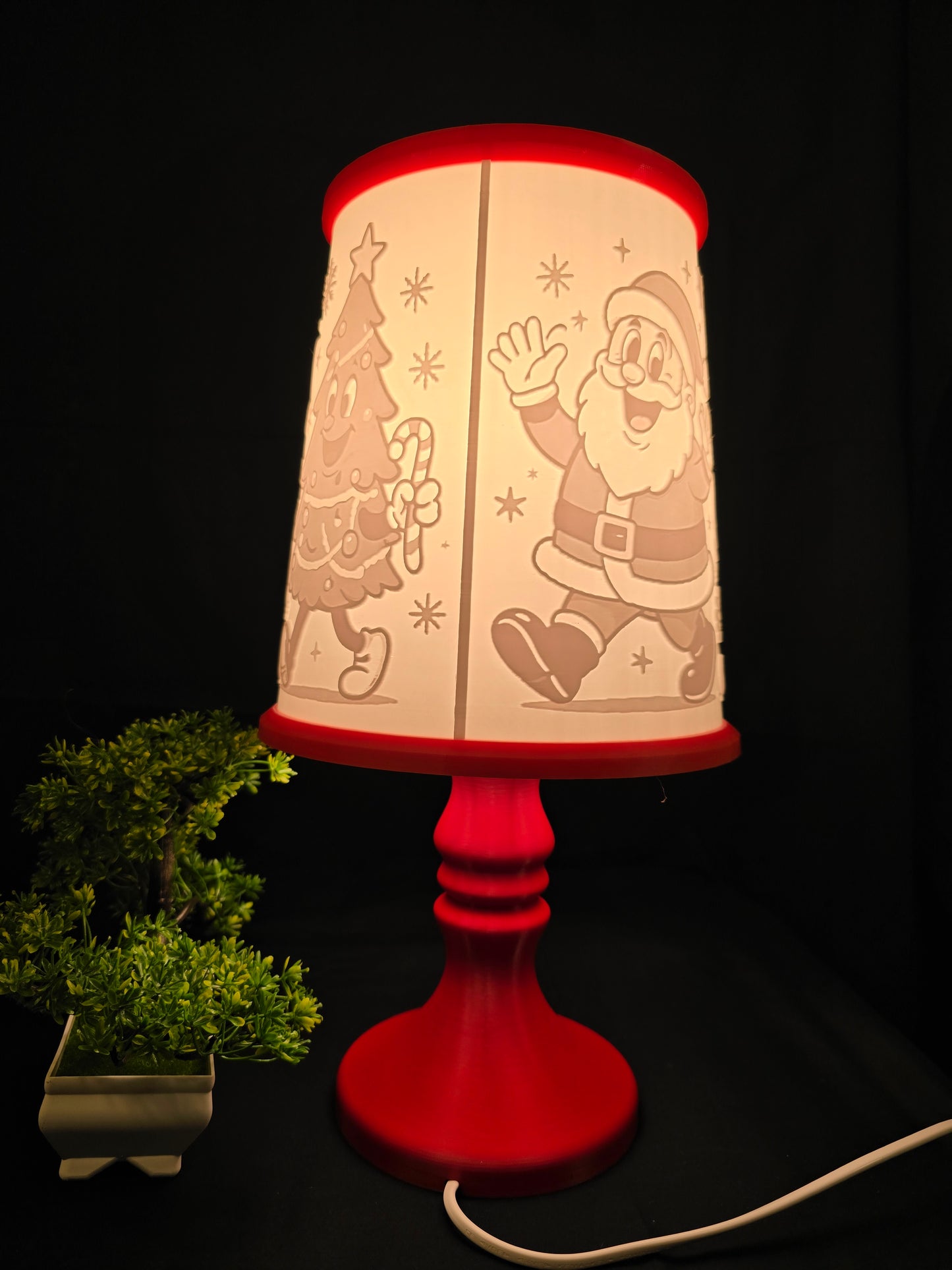 Santa Claus and Friends Merry Christmas table lamp