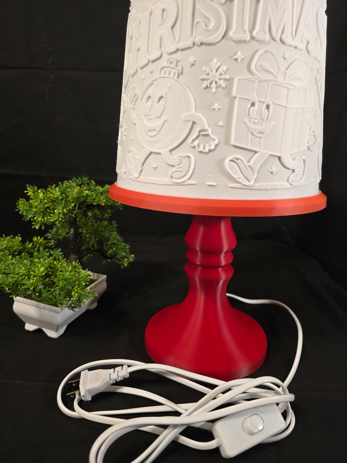 Santa Claus and Friends Merry Christmas table lamp