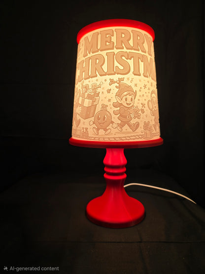 Santas Workshop and Elves table lamp