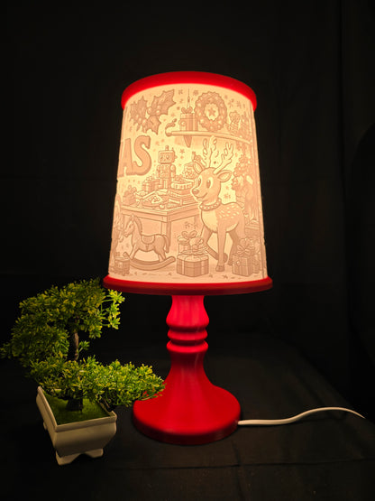 Santas Workshop and Elves table lamp