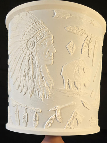 Rustic Western Native Chief Inspired Illuminated LAMP SHADE ONLY
