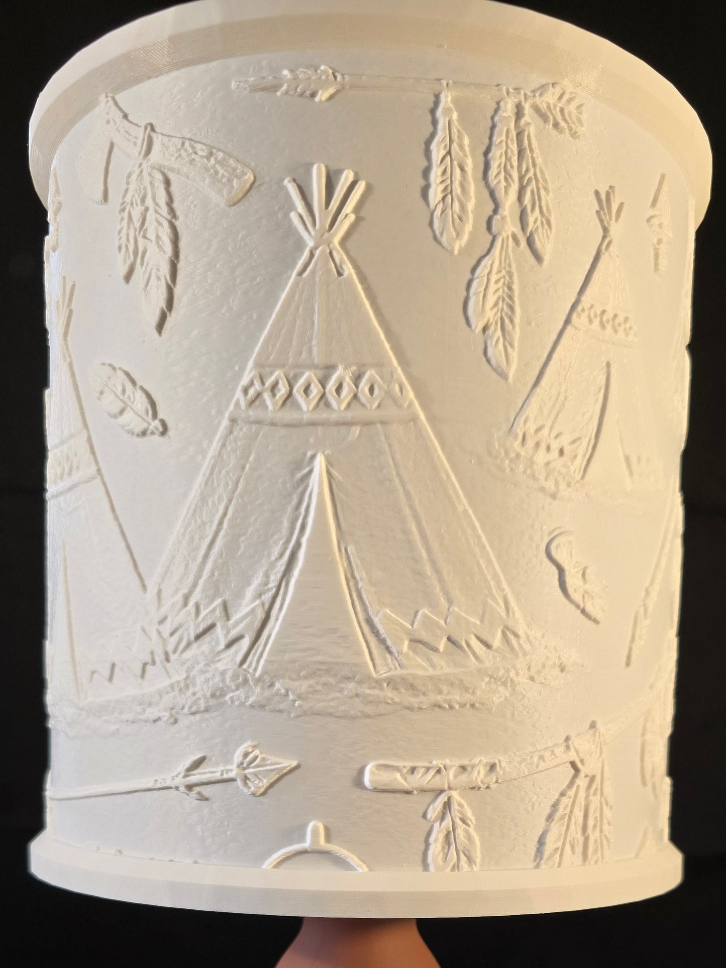 Rustic Western Native Chief Inspired Illuminated LAMP SHADE ONLY