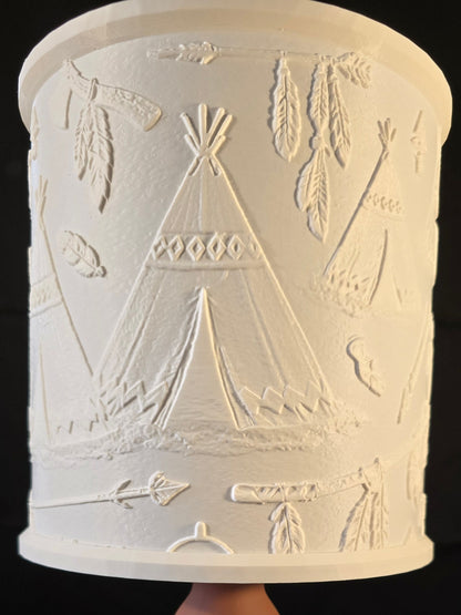 Rustic Western Native Chief Inspired Illuminated LAMP SHADE ONLY