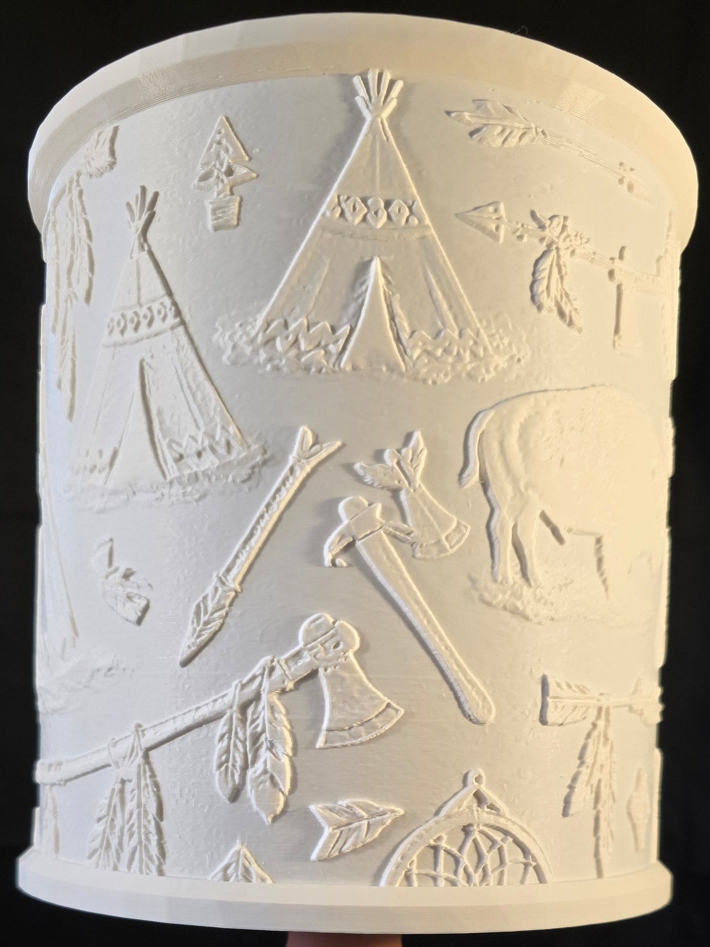 Rustic Western Native Chief Inspired Illuminated LAMP SHADE ONLY
