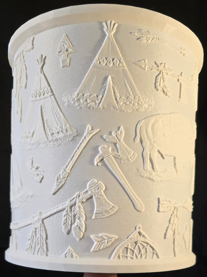 Rustic Western Native Chief Inspired Illuminated LAMP SHADE ONLY