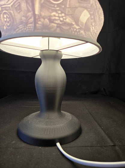 Wavy Rustic Fishing Cabin Illuminated Table Lamp with base