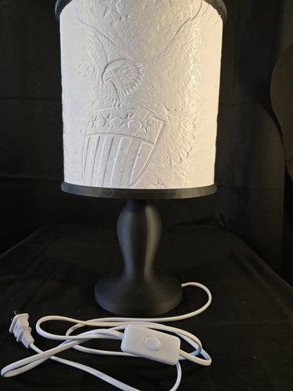 Patriotic Bald Eagle with shield Illuminated Table Lamp and base