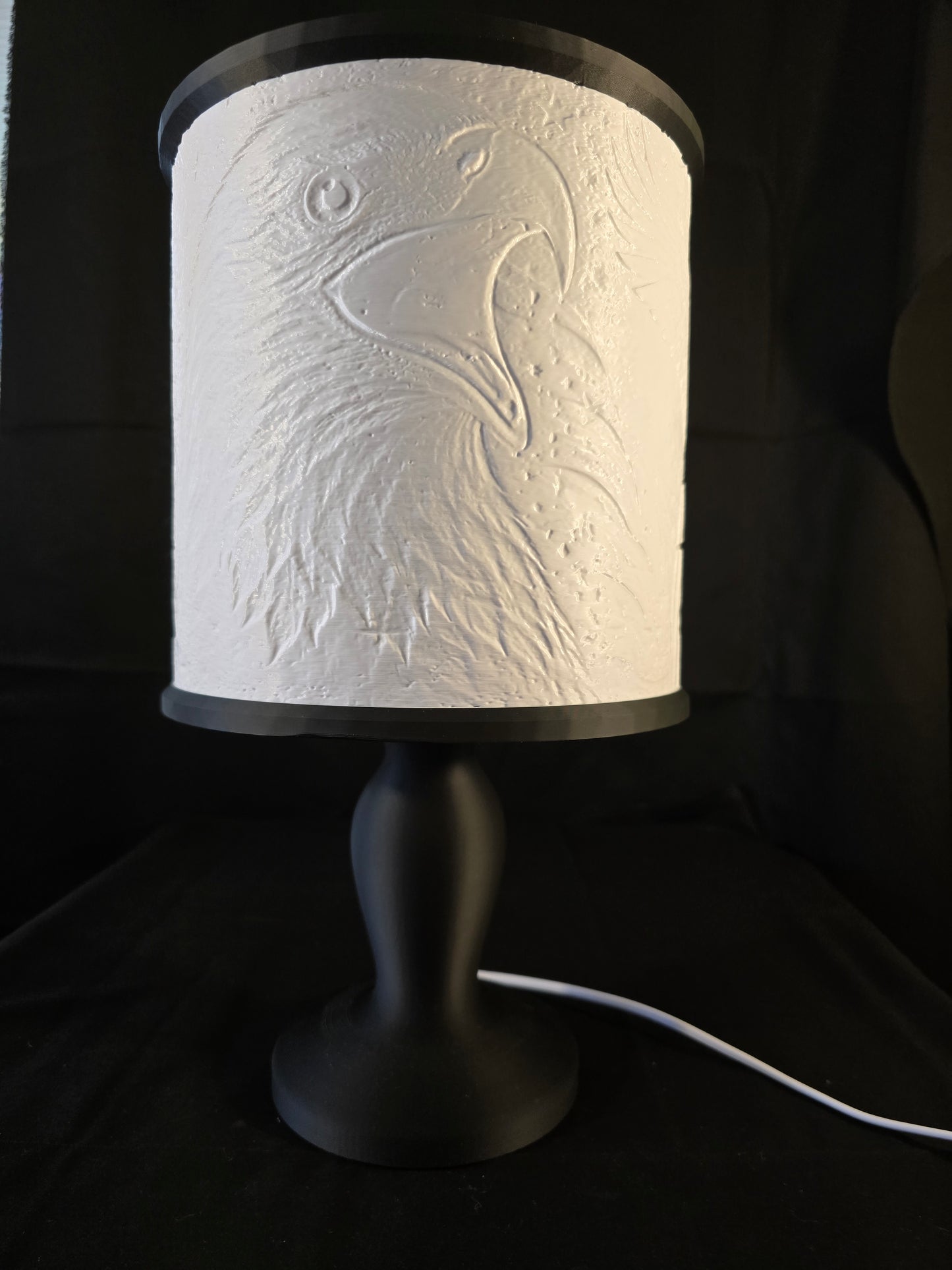 Patriotic Bald Eagle with shield Illuminated Table Lamp and base