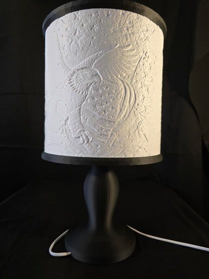 Patriotic Bald Eagle with shield Illuminated Table Lamp and base