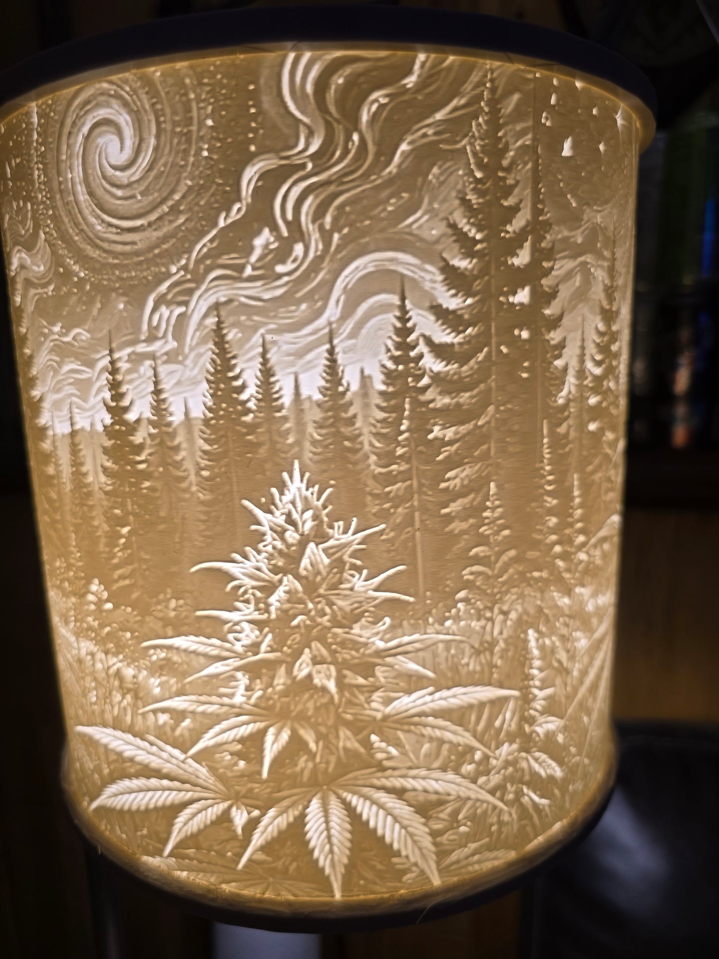 Moonlit Moose Cannabis Wilderness Lamp Shade ONLY