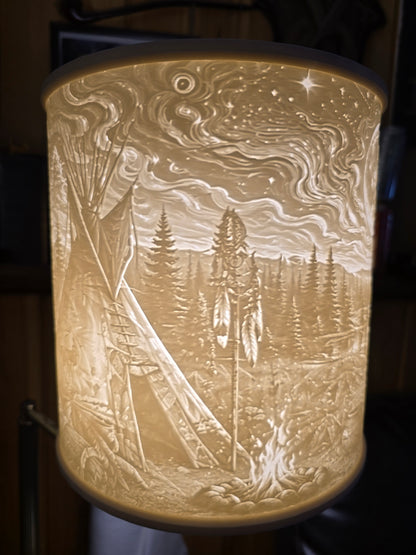 Moonlit Tee Pee Cannabis Wilderness Lamp Shade ONLY
