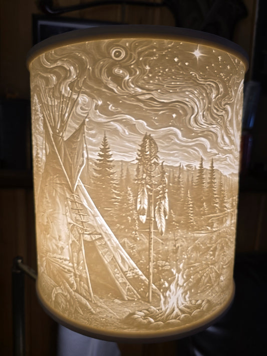 Moonlit Tee Pee Cannabis Wilderness Lamp Shade ONLY