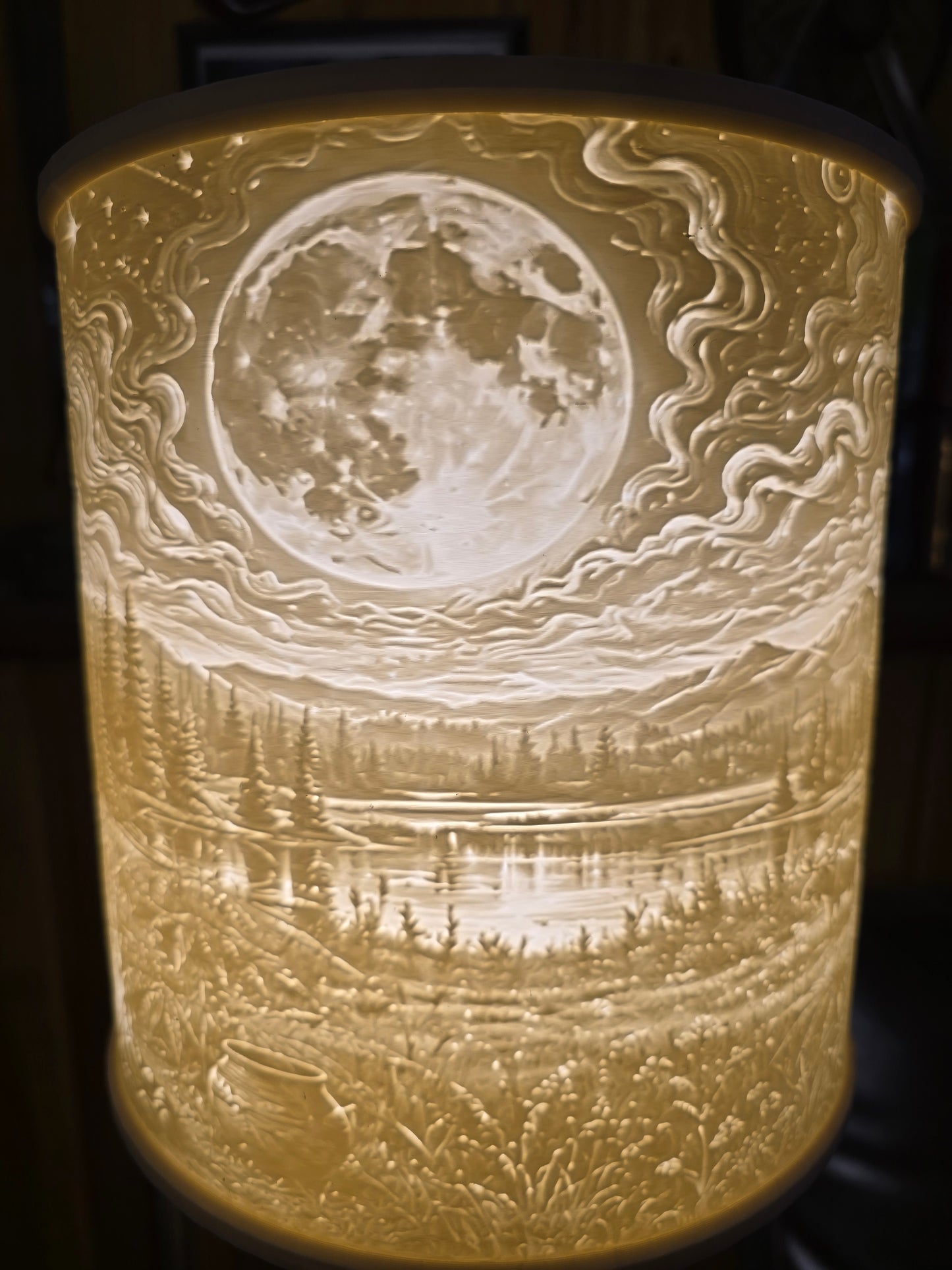 Moonlit Tee Pee Cannabis Wilderness Lamp Shade ONLY