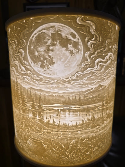 Moonlit Tee Pee Cannabis Wilderness Lamp Shade ONLY