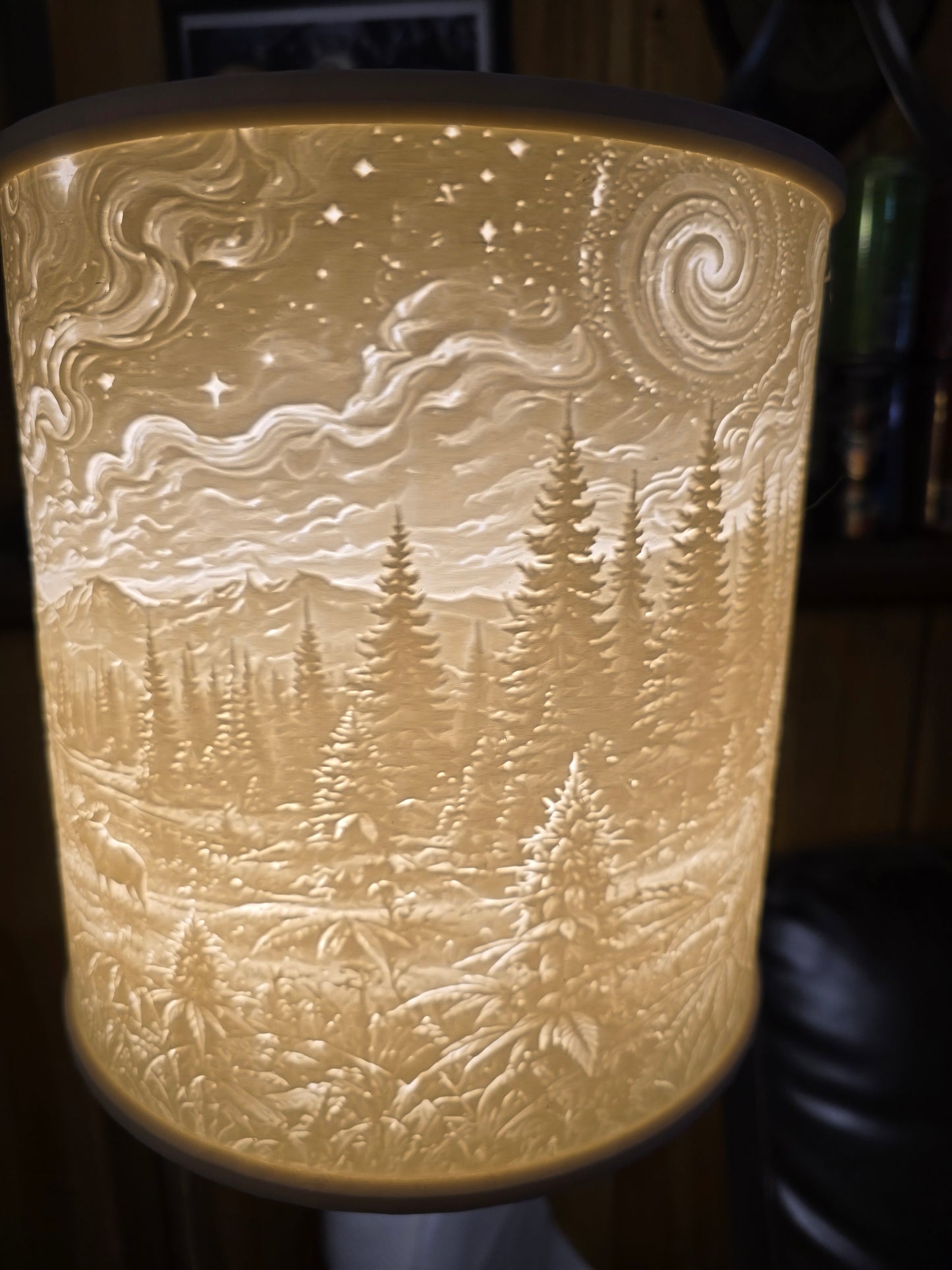 Moonlit Tee Pee Cannabis Wilderness Lamp Shade ONLY