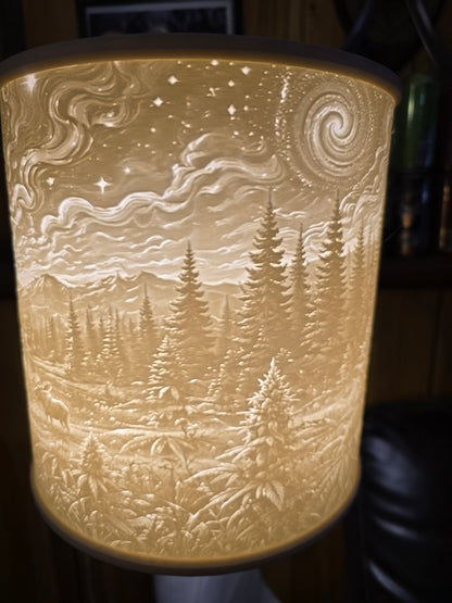 Moonlit Tee Pee Cannabis Wilderness Lamp Shade ONLY