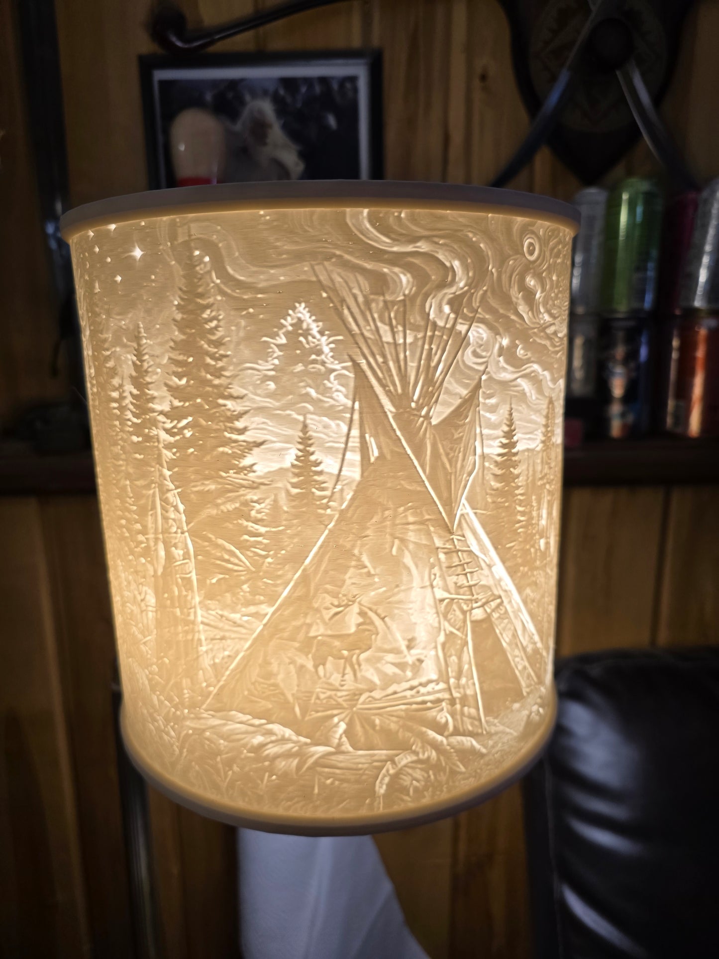 Moonlit Tee Pee Cannabis Wilderness Lamp Shade ONLY