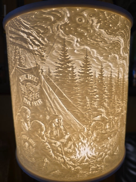 Bikers under the Moonlight Lamp shade