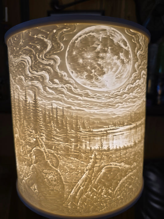 Bikers under the Moonlight Lamp shade