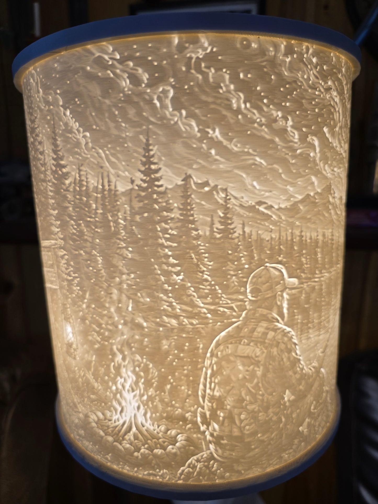 Fishing in the Dark Wilderness Lamp Shade ONLY