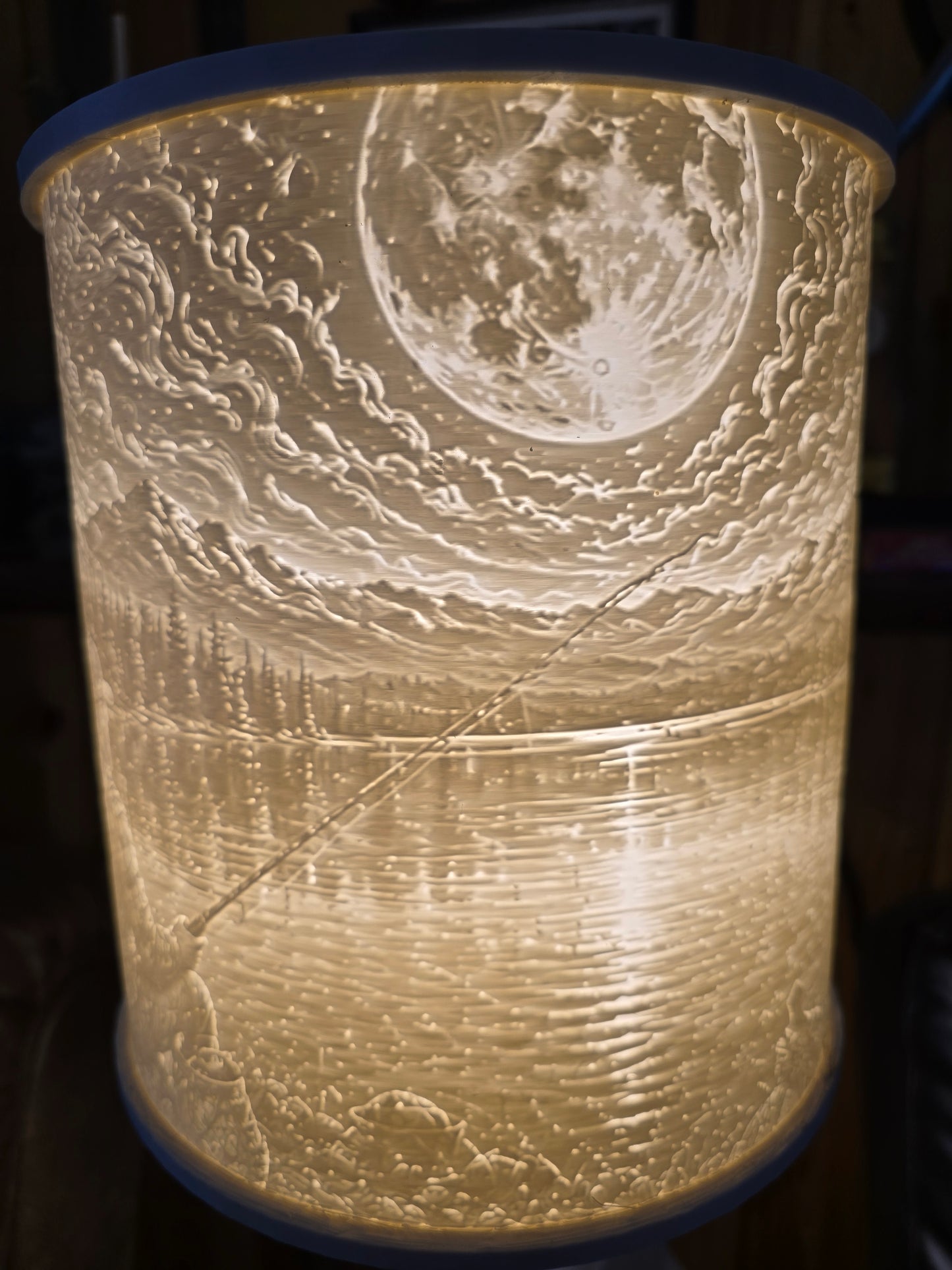 Fishing in the Dark Wilderness Lamp Shade ONLY