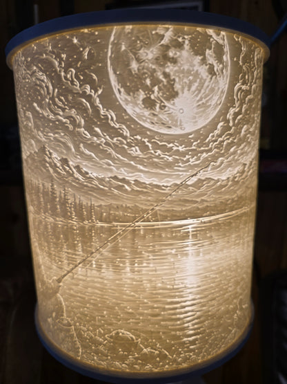 Fishing in the Dark Wilderness Lamp Shade ONLY