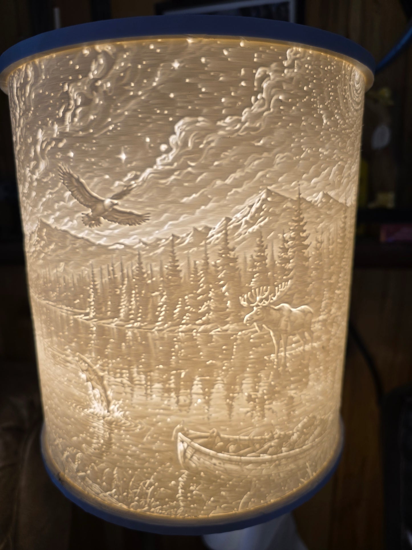 Fishing in the Dark Wilderness Lamp Shade ONLY
