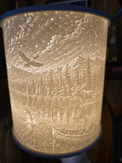 Fishing in the Dark Wilderness Lamp Shade ONLY