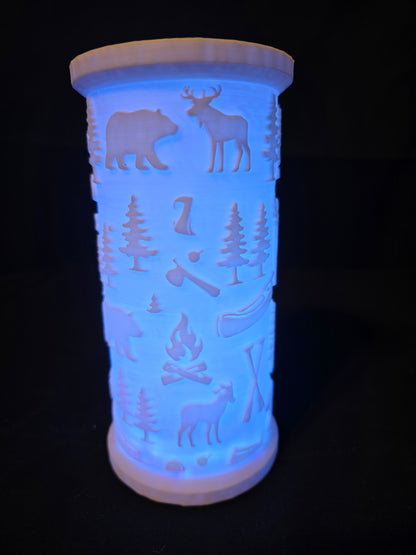 Rustic Woodland LED Lantern Version 1 with LED Light Puck included