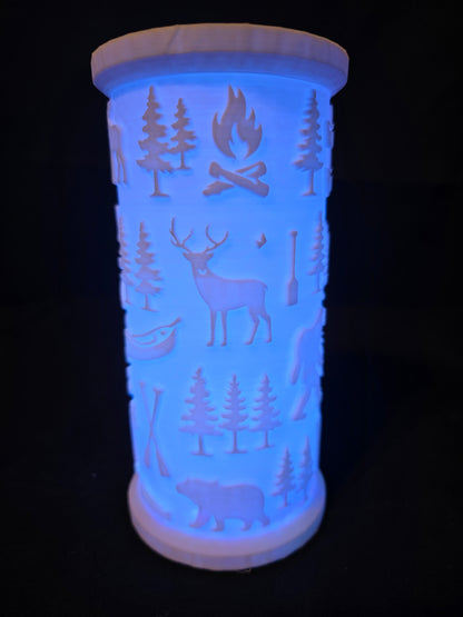 Rustic Woodland LED Lantern Version 1 with LED Light Puck included