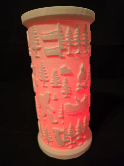 Rustic Woodland LED Lantern Version 1 with LED Light Puck included