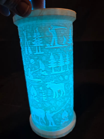 Rustic Woodland Paddle LED Lantern Version 2 with LED Light Puck included