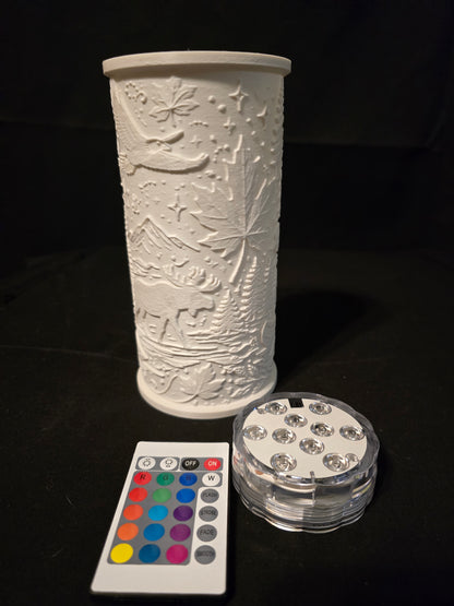 Rustic Woodland Up North LED Lantern Version 3 with LED Light Puck included