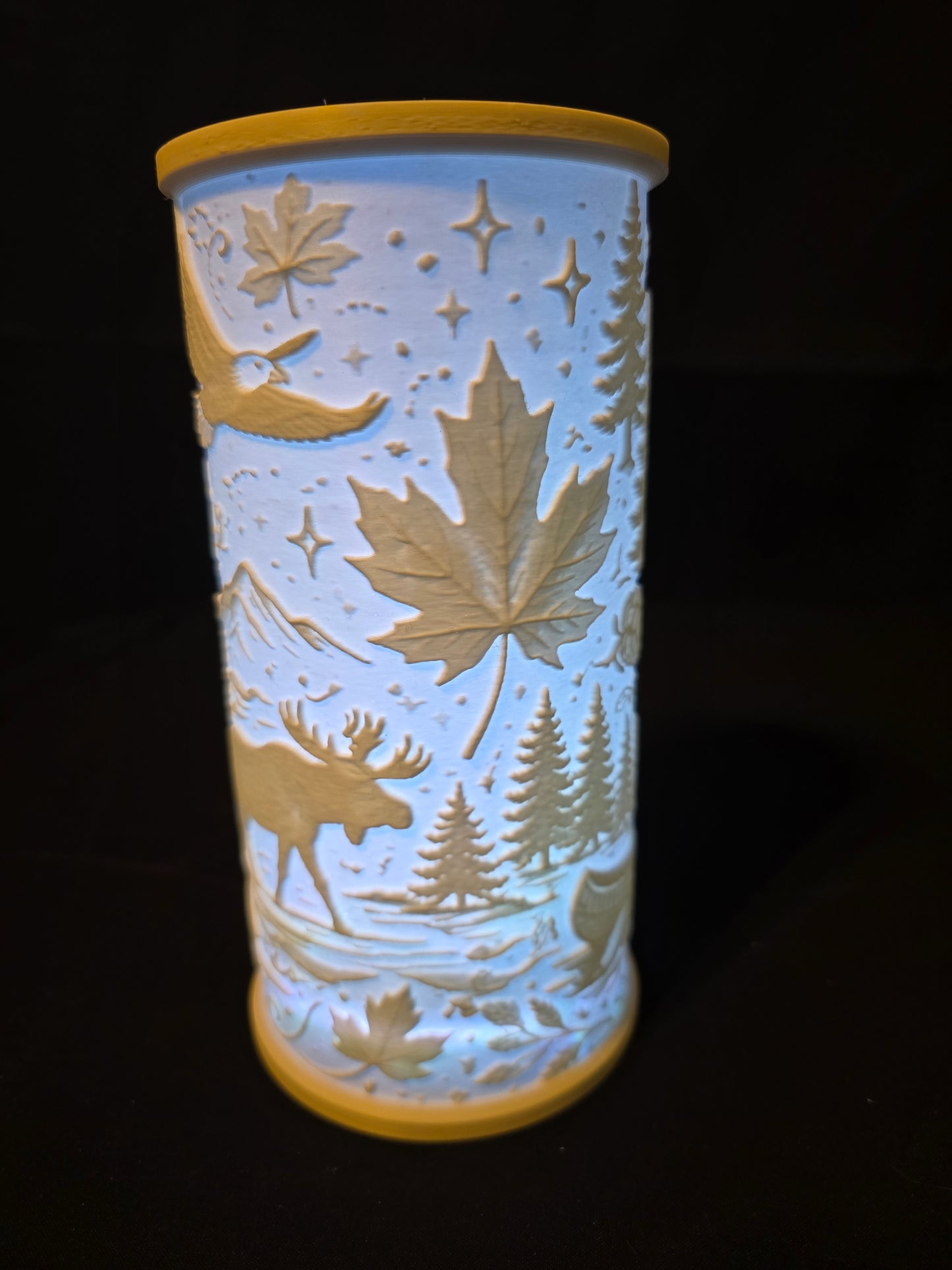 Rustic Woodland Up North LED Lantern Version 3 with LED Light Puck included
