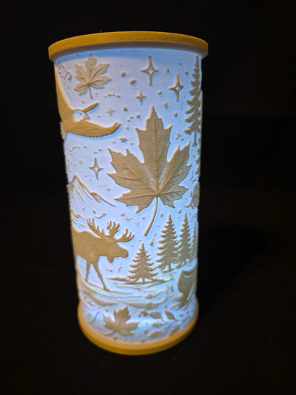 Rustic Woodland Up North LED Lantern Version 3 with LED Light Puck included