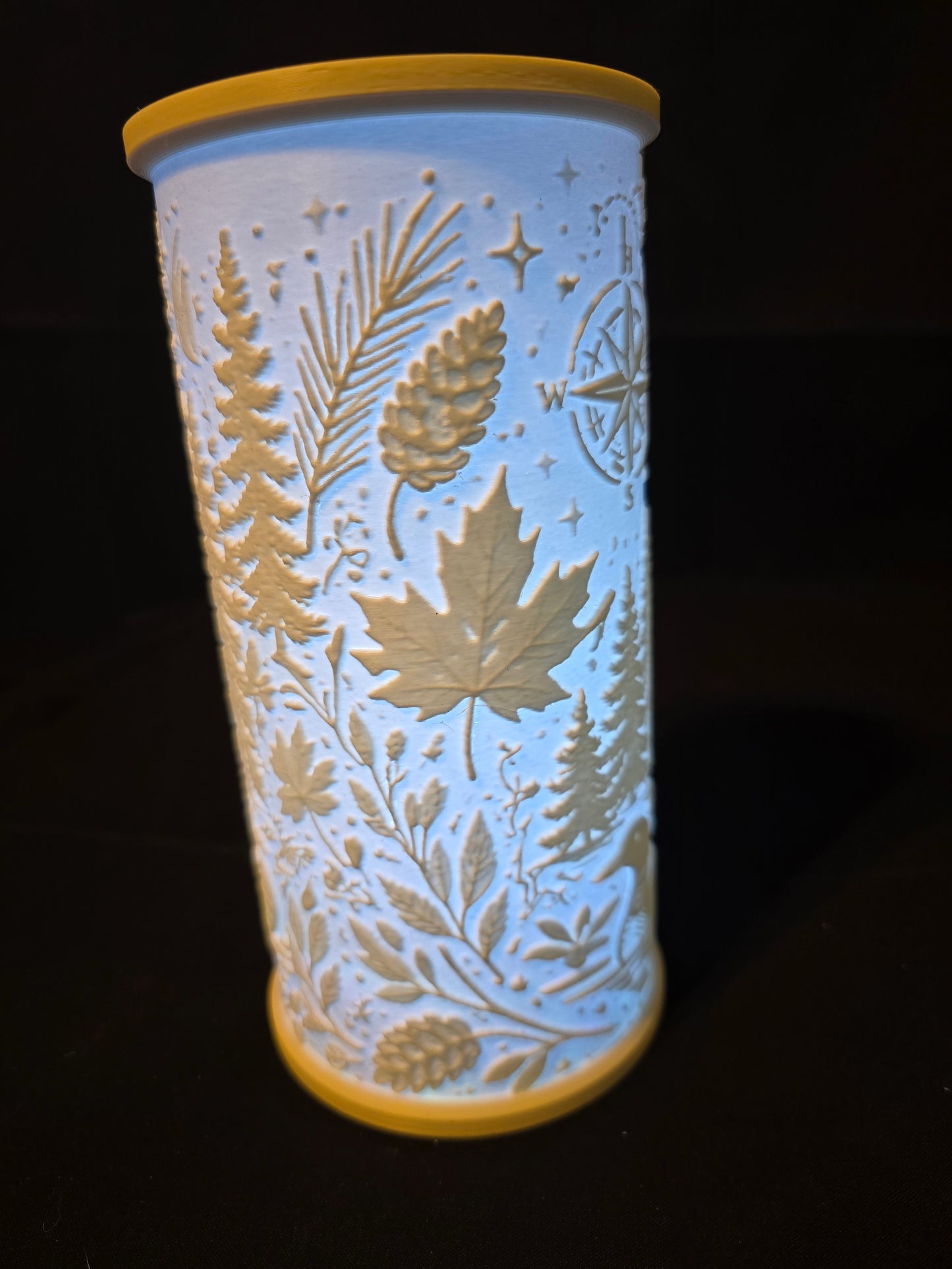 Rustic Woodland Up North LED Lantern Version 3 with LED Light Puck included