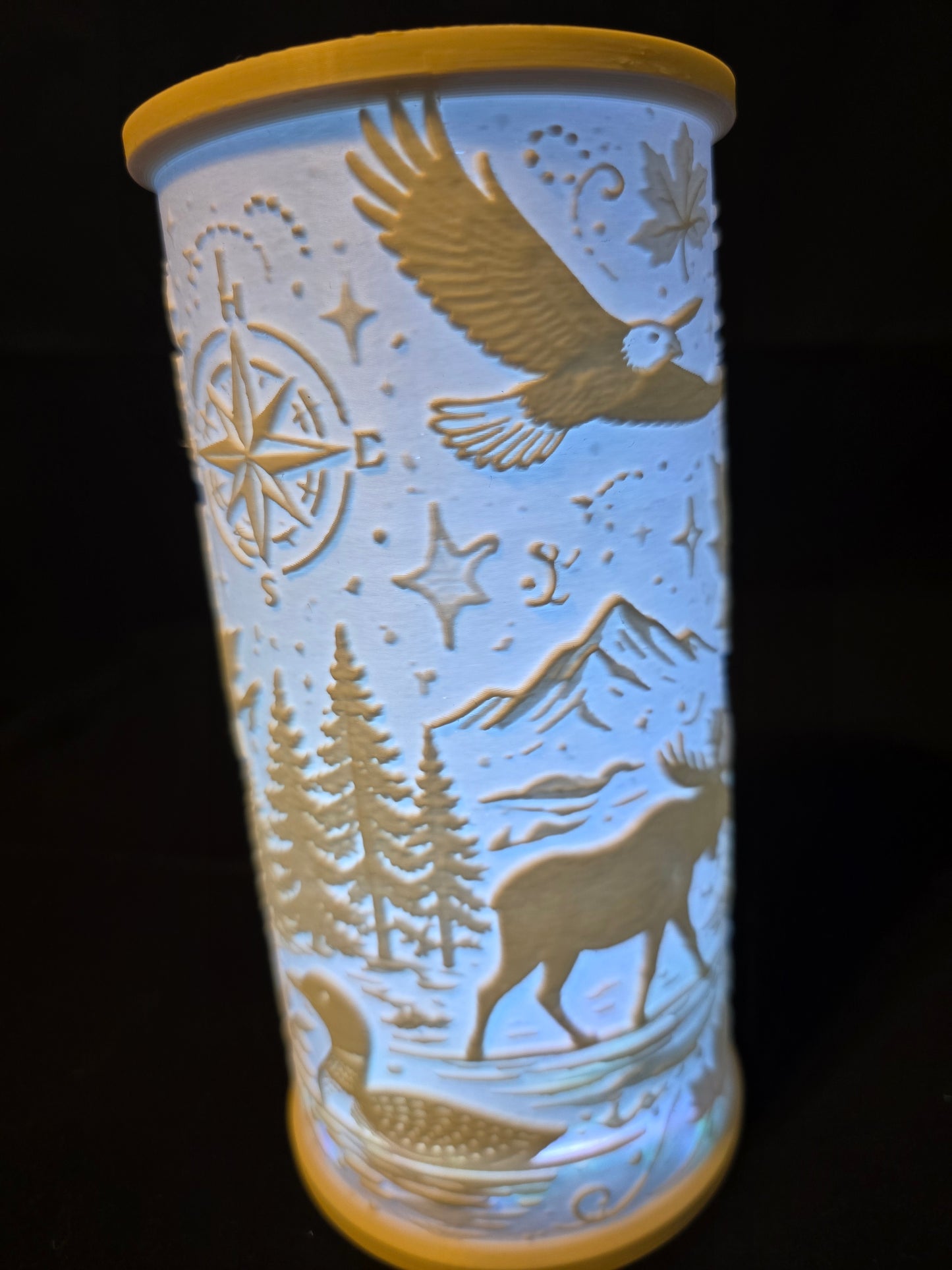 Rustic Woodland Up North LED Lantern Version 3 with LED Light Puck included