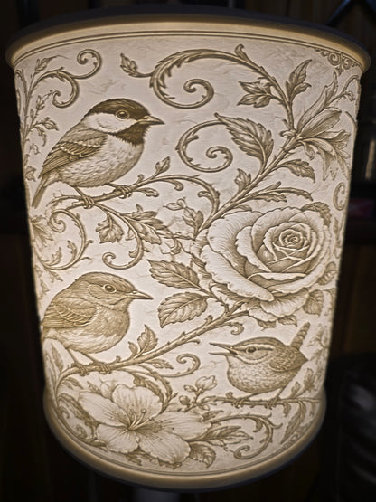 Birds of Spring design top mount lamp shade