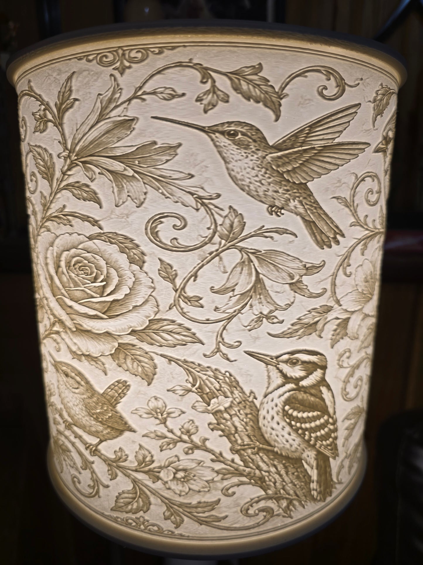 Birds of Spring design top mount lamp shade