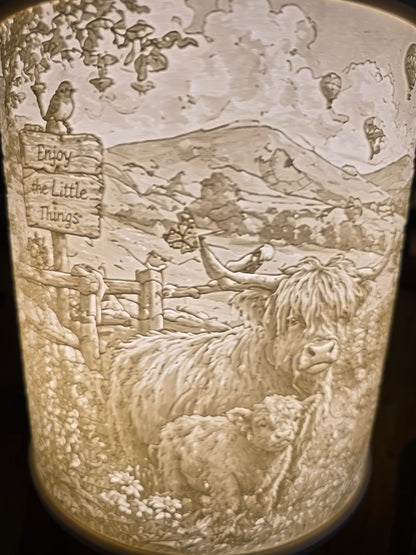 Highland cows and Friends design top mount lamp shade