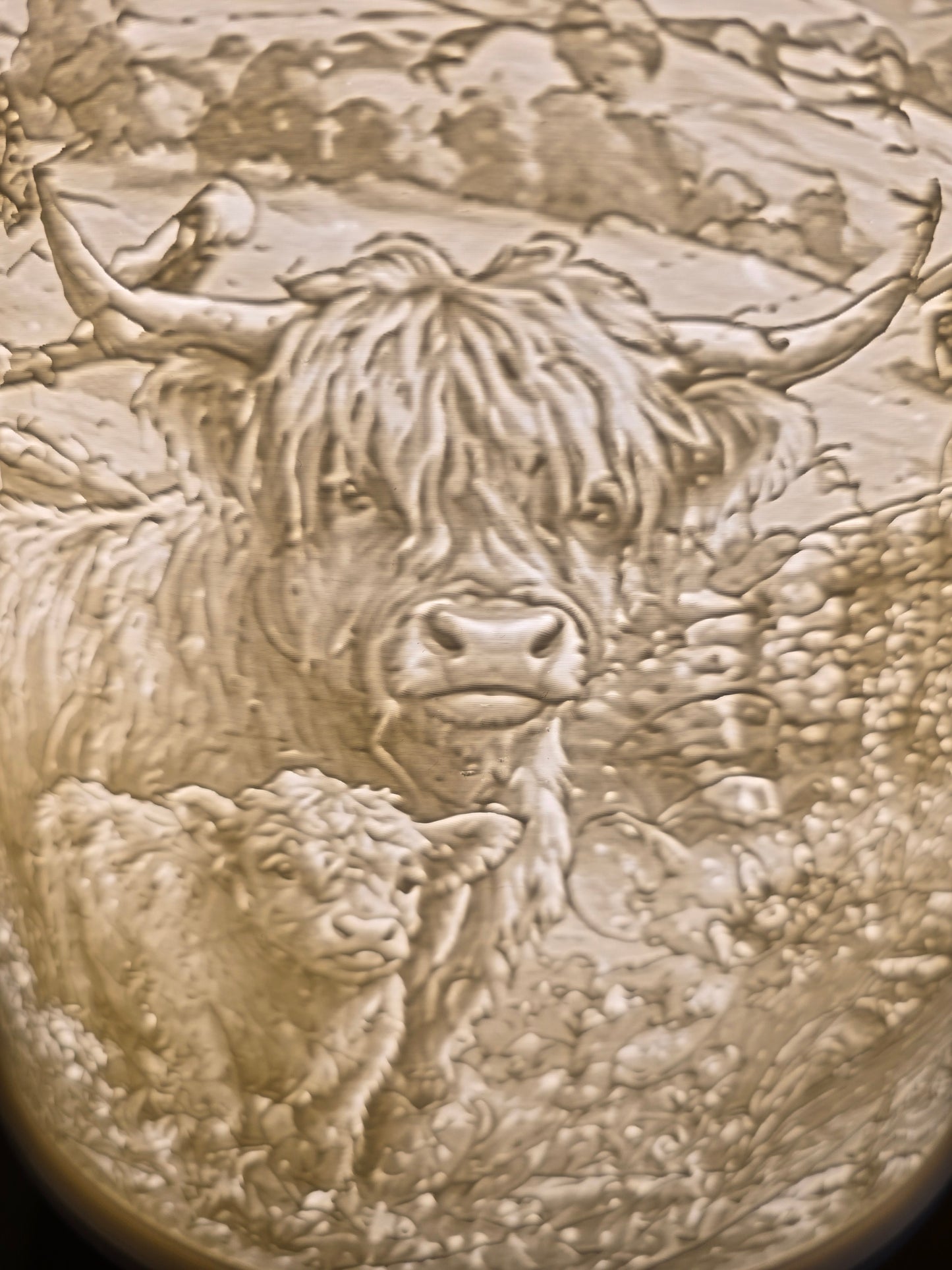 Highland cows and Friends design top mount lamp shade