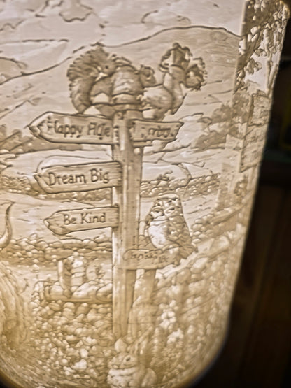 Highland cows and Friends design top mount lamp shade